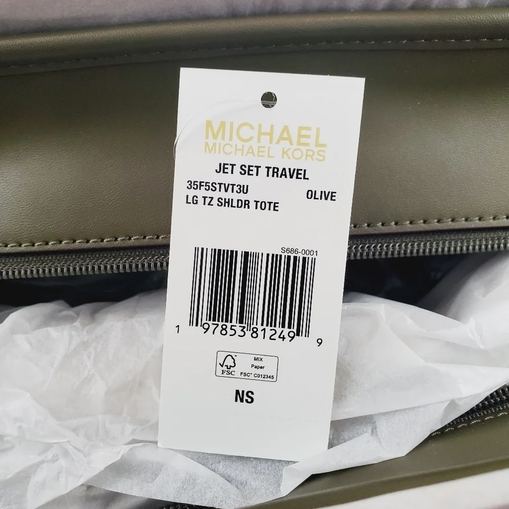 Michael Kors Jet Set Large Printed Signature Logo Tote Bag